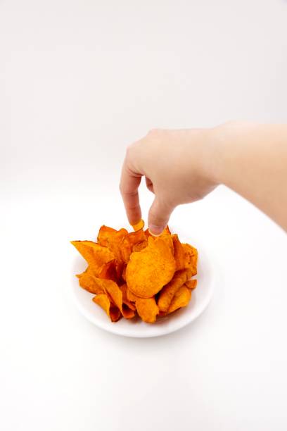istock Healthy sweet potato baked chips 1206450420