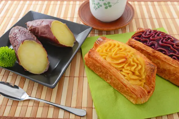 Photo of Japanese sweets with tea