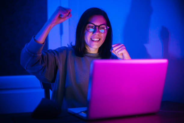 istock Cyber sport gamer win game 1206455639