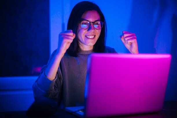 istock Cyber sport gamer win game 1206455704