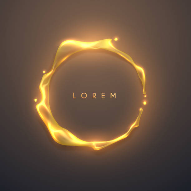 Golden color light liquid substance background Golden color light liquid substance background in vector the golden ring russia stock illustrations