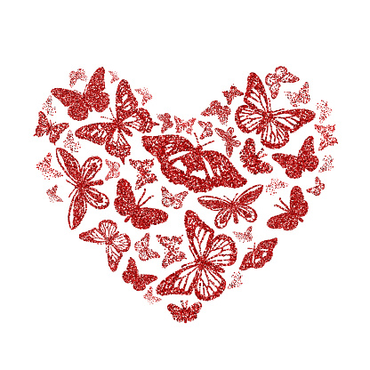 Traditional enemy Give birth Ilustrații de stoc cu Inimi Roșii Sclipitoare Și Fluturi În Formă De Inimă  Siluete Roșii Frumoase Pe Fundal Alb Pentru Ziua Îndrăgostiților Invitații  De Nuntă Cărți Branding Etichetă Concept Design Ilustrație Vectorială -