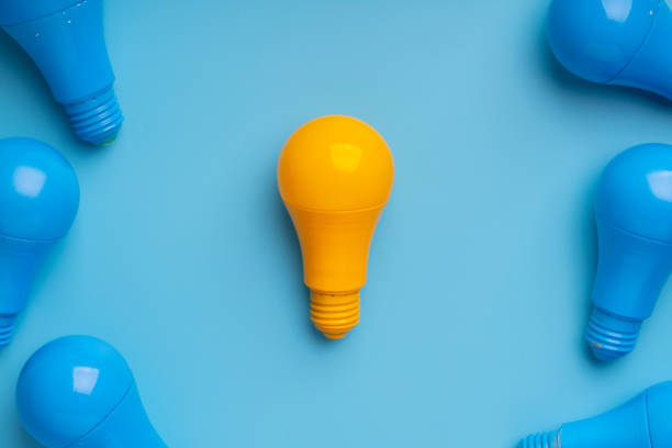 Lightbulb and lamp for creative & leadership business concept