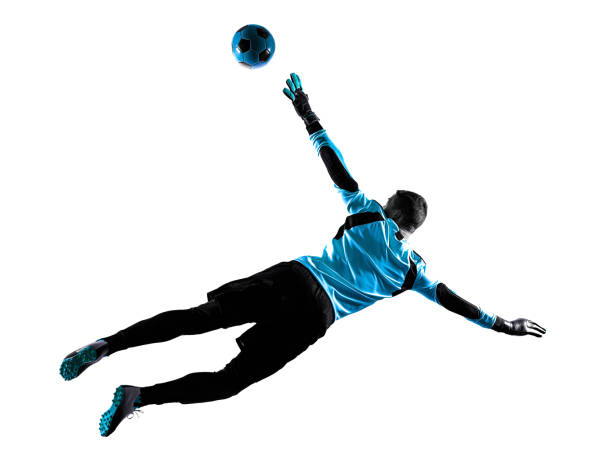 istock soccer player goalkeeper  man silhouette shadow isolated white background 1206463133