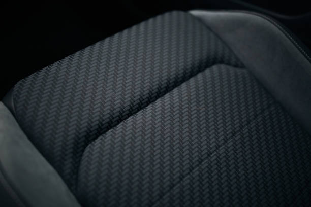 istock Modern car fabric seats close up 1206463592
