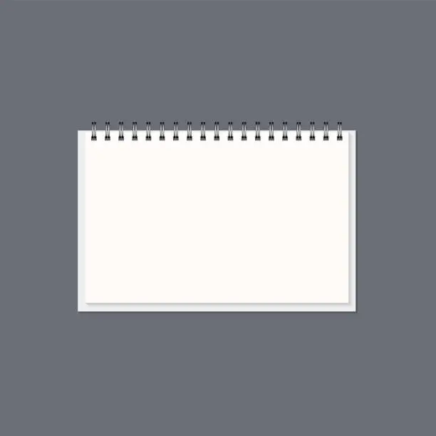 Vector illustration of realistic paper Notepad with steel springs. vector illustration.