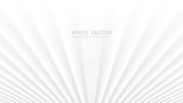 3d vektor glatte verschwommene perspektivlinien weiß abstrakter hintergrund - white background horizontal selective focus silver stock-grafiken, -clipart, -cartoons und -symbole