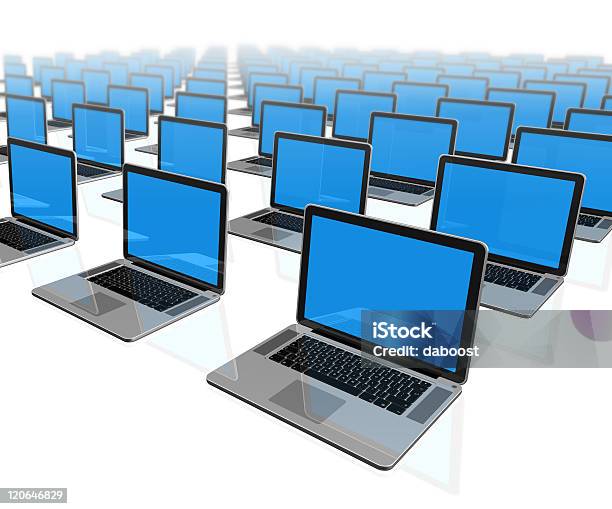 Laptop Computers Isolated On White Stock Photo - Download Image Now - Accessibility, Business, Collection