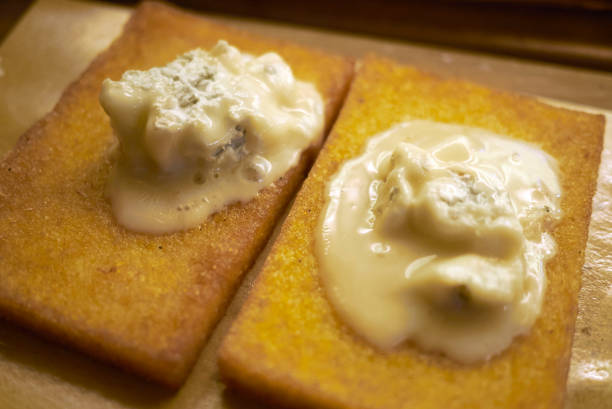 istock Gorgonzola cheese with fried polenta 1206468979
