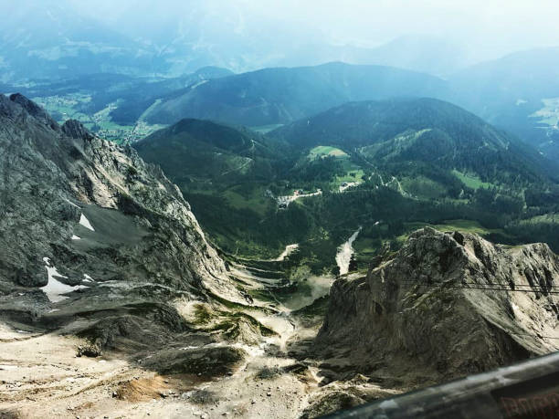 view to the dachstein in austria at summer