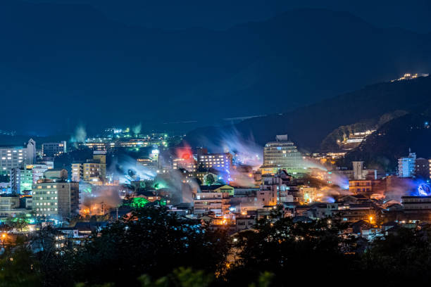 istock city at night, beppu, japan 1206485180