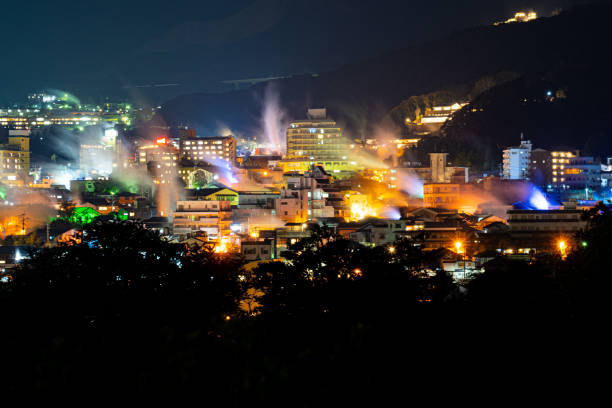 istock city at night, beppu, japan 1206485315