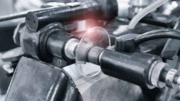 istock Lens manufacturing in old laboratory. 1206487016