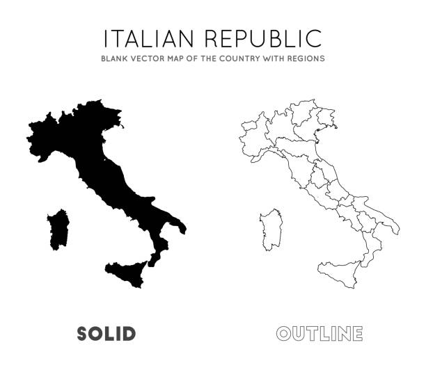 illustrazioni stock, clip art, cartoni animati e icone di tendenza di mappa dell'italia. - italia