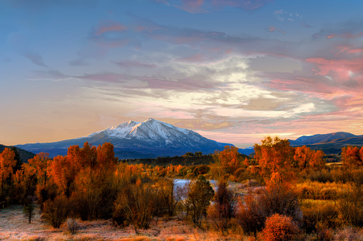 Mount Serbrus-Colorado-Fall Colors at sunrise