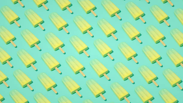 istock Ice cream stick, Popsicle, Minimal summer concept., Isometric view 1206494296