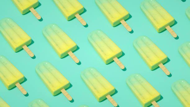 istock Ice cream stick, Popsicle, Minimal summer concept., Isometric view 1206494920