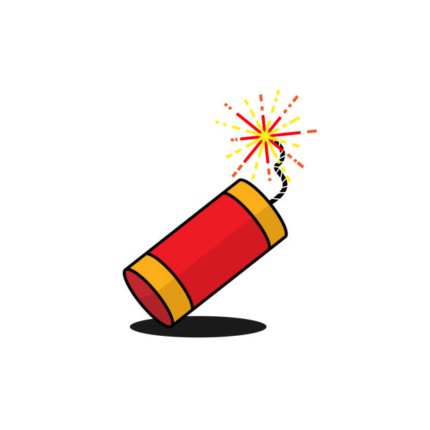 illustrations, cliparts, dessins animés et icônes de feu d’artifice de craquelin de feu pour la conception de vecteur de festival. - firework explosive material