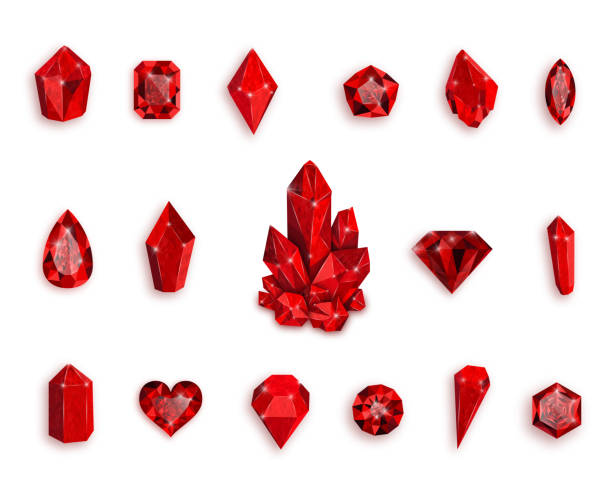 赤い宝石のセット。ルビーのイラスト。 - russet pears点のイラスト素材／クリップアート素材／マンガ素材／アイコン素材