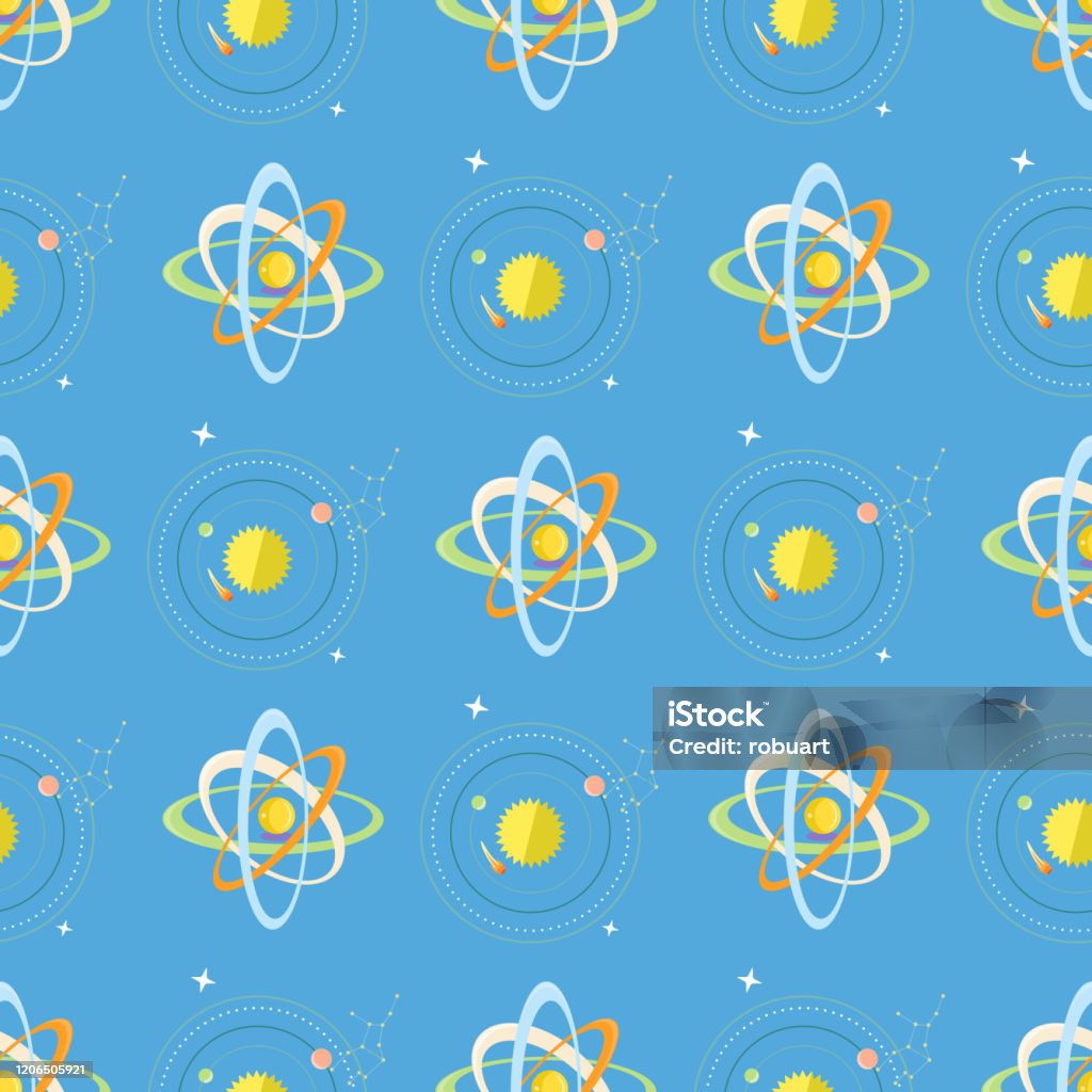 Solar System Planets Patterns Seamless Pattern Solar System And Planets Rotating Stock Illustration ...