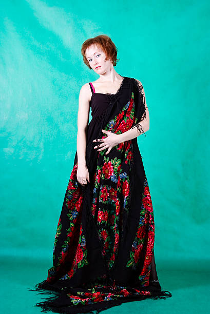 istock Girl in colorful shawl. 120650931