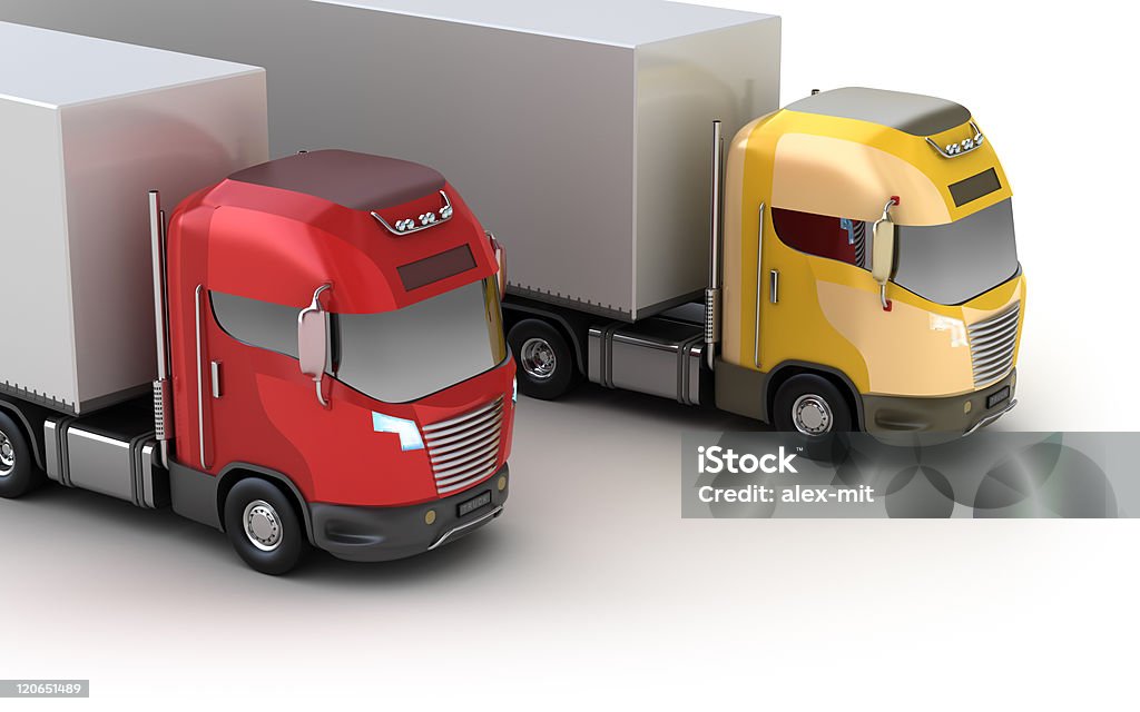Na samochodach ciężarowych - Zbiór zdjęć royalty-free (Białe tło)