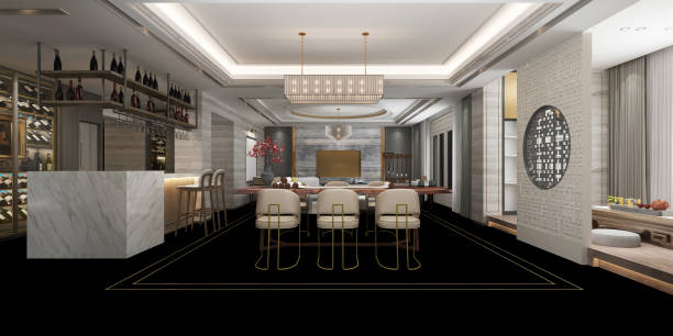istock 3D Render 360 Degrees Modern Living Room 1206517651