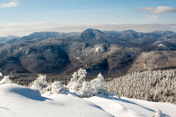 istock Panoramic view of White Mountains from Mount Chocorua summit in winter 1206523206