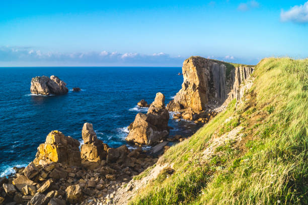 istock Sunset with sun, clouds and calm sea on cliffs of Costa Quebrada 1206524877