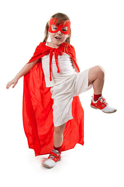istock Superhero girl in a red 120653463