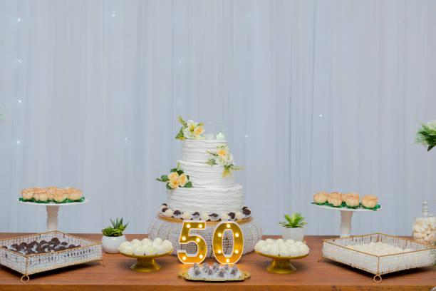 istock A beautiful cake for the 50th anniversary decorated. 1206534790