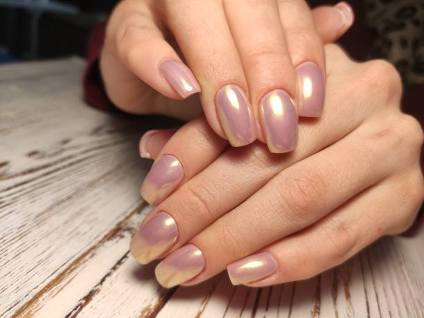 istock Beautiful woman's nails with beautiful christmas manicure 1206536791