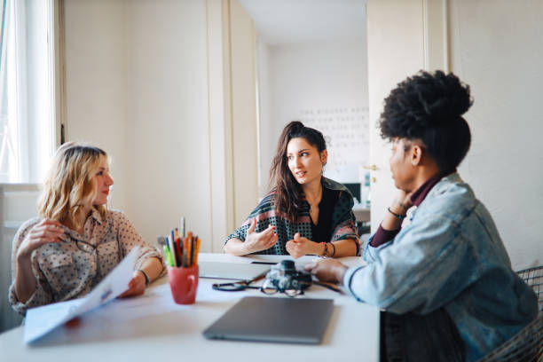 istock Three female designers working in the office 1206555594