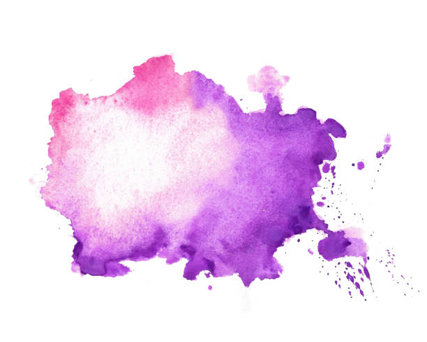 istock watercolor texture stain in purple color shade 1206557967