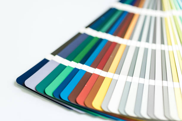 istock Color palette, guide of paint samples catalog view 1206561187