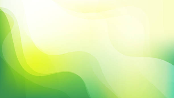 latar belakang warna hijau dan kuning abstrak sederhana - musim semi ilustrasi stok