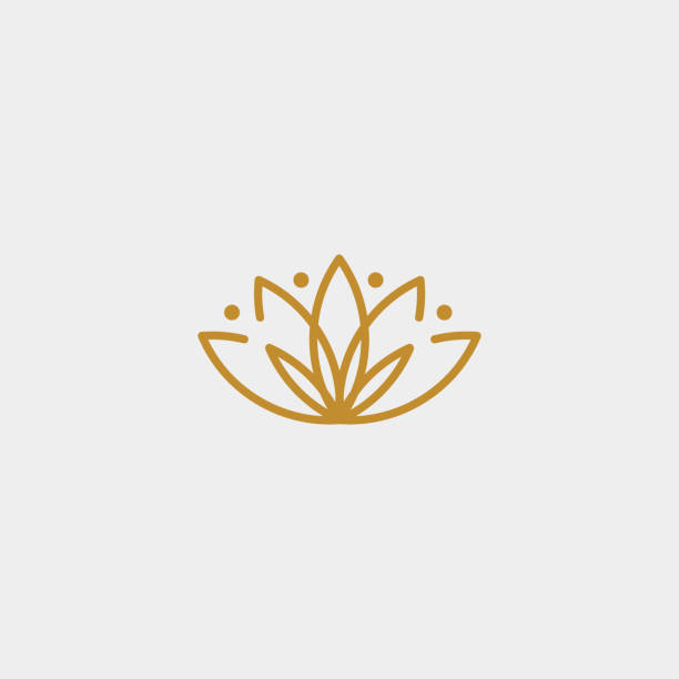 цветок простой роскошный дизайн значка - lotus stock illustrations