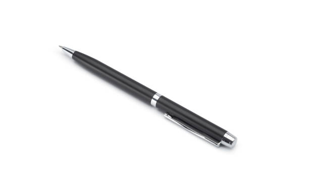 istock Black metal pen isolated on white background with clipping path 1206570227