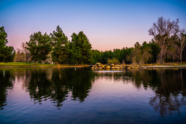 Yorba Regional Park at dusk.
