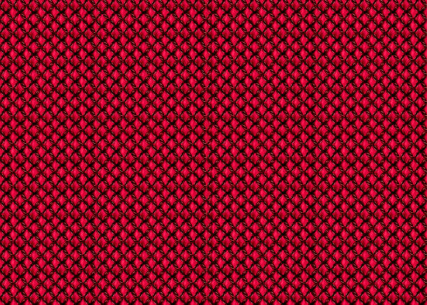 明るい赤の背景に対して1スタイルのメールのヨーロッパ4のチェーンメールシート - chainmail ストックフォトと画像