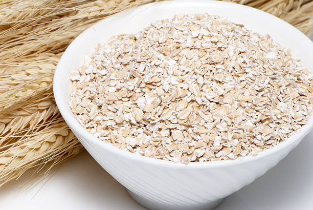 istock Porridge and Wheat ears on a white background 120657386