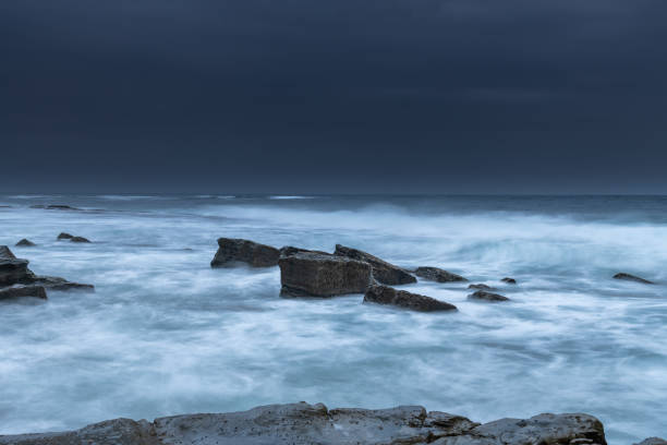 istock Overcast and Cloudy Morning Seascape 1206575201