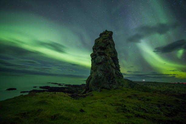 istock Aurora Borealis (Northern Lights) above Rock trolls 1206575414