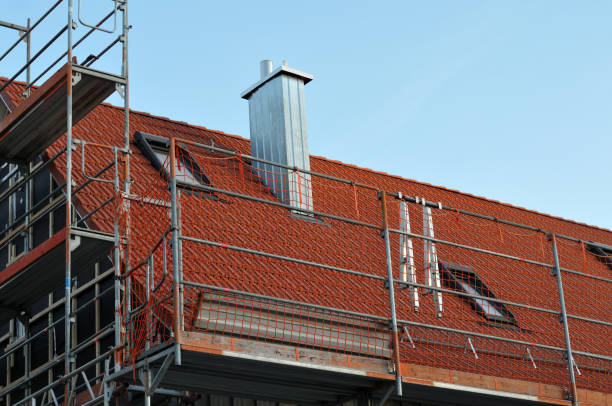 istock scaffold and red safety net at a roof 1206576442