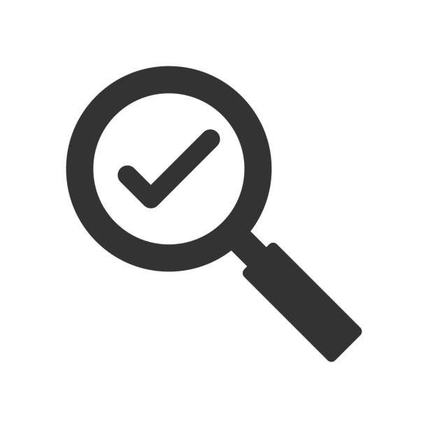 Validate search icon Validate search icon magnifying glass stock illustrations