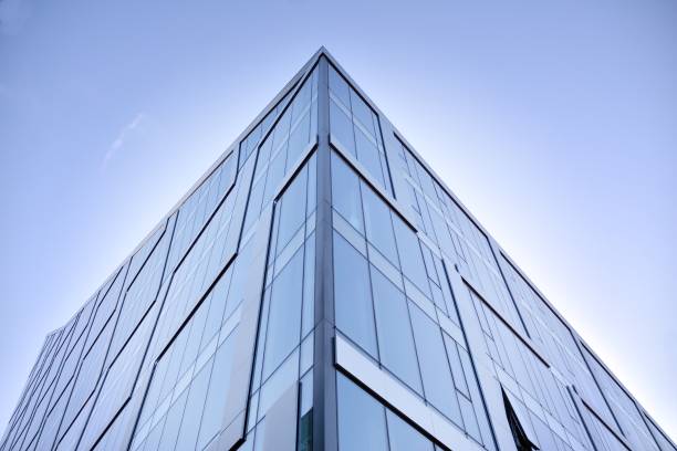 istock Abstract reflection of modern city glass facades. 1206577385