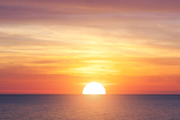 istock Big sun and sea sunset 1206582696