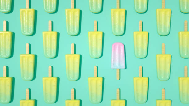 istock Ice cream stick, Popsicle, Minimal summer concept 1206586489
