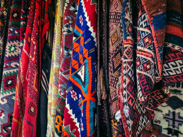 istock Turkish kilims in the market 1206588368