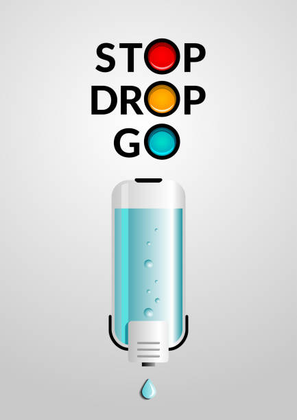 ilustrações de stock, clip art, desenhos animados e ícones de stop drop go poster. use hand sanitizer to stay away from germs. use rubbing-alcohol on the go. - hand sanitizer liquid soap hygiene healthy lifestyle